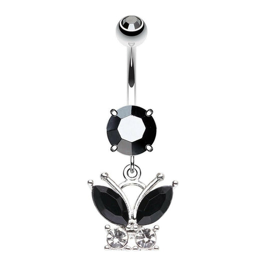 Dark Midnight Butterfly Belly Button Ring belly ring Impulse Piercings