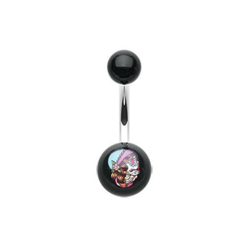 Day of the Dead Lady Acrylic Logo Belly Button Ring Navel Ring Impulse Piercings