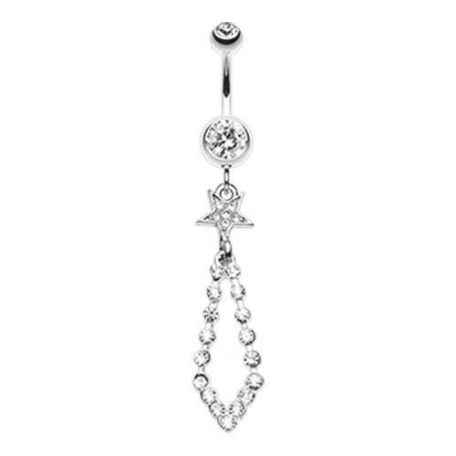 Dazzle Loops Star Belly Button Ring Navel Ring Impulse Piercings Clear