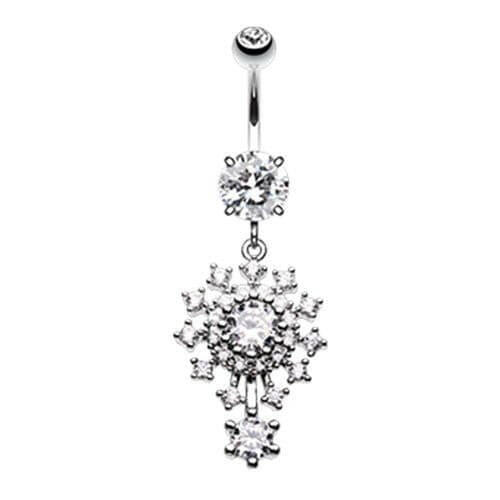 Dazzling Big Bang Atomic Cubic Zirconia Belly Button Ring Navel Ring Impulse Piercings