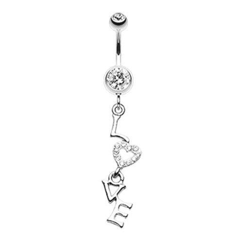 Dazzling Love Belly Button Ring Navel Ring Impulse Piercings Clear