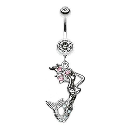 Dazzling Mermaid Belly Button Ring Navel Ring Impulse Piercings Clear