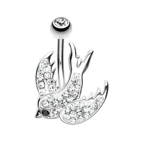Dazzling Swallow Multi-Sprinkle Dot Belly Button Ring Navel Ring Impulse Piercings Clear