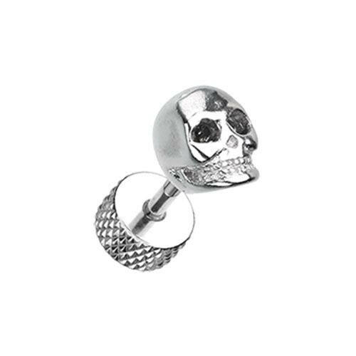 Death Skull Steel Fake Plug Earrings Fake Plug Earrings Impulse Piercings 18 GA (1mm)