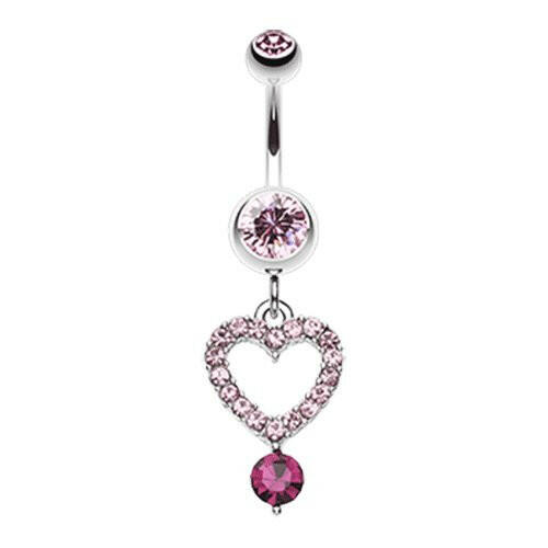 Delicate Heart Multi-Gem Belly Button Ring Navel Ring Impulse Piercings