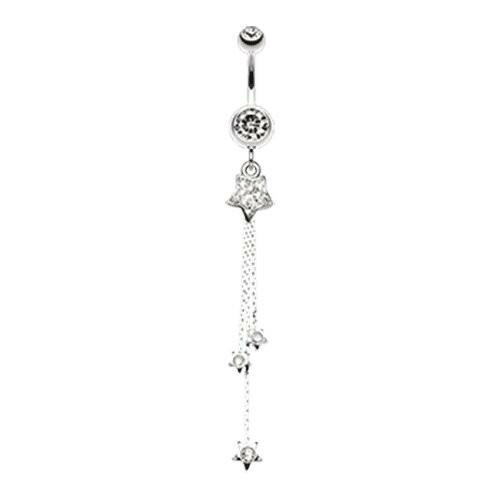 Delicate Star Sparkles Belly Button Ring Navel Ring Impulse Piercings