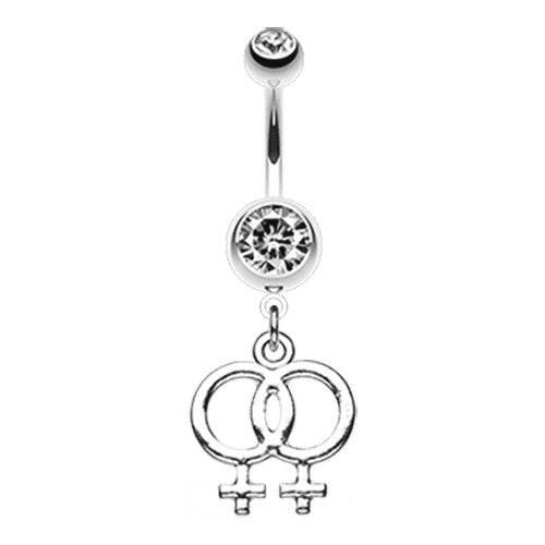 Double Female Symbol Gay Pride Belly Button Ring Navel Ring Impulse Piercings