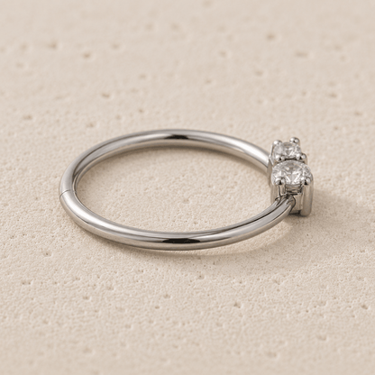 Double Gem CZ Nose Hoop Cartilage Ring 18G