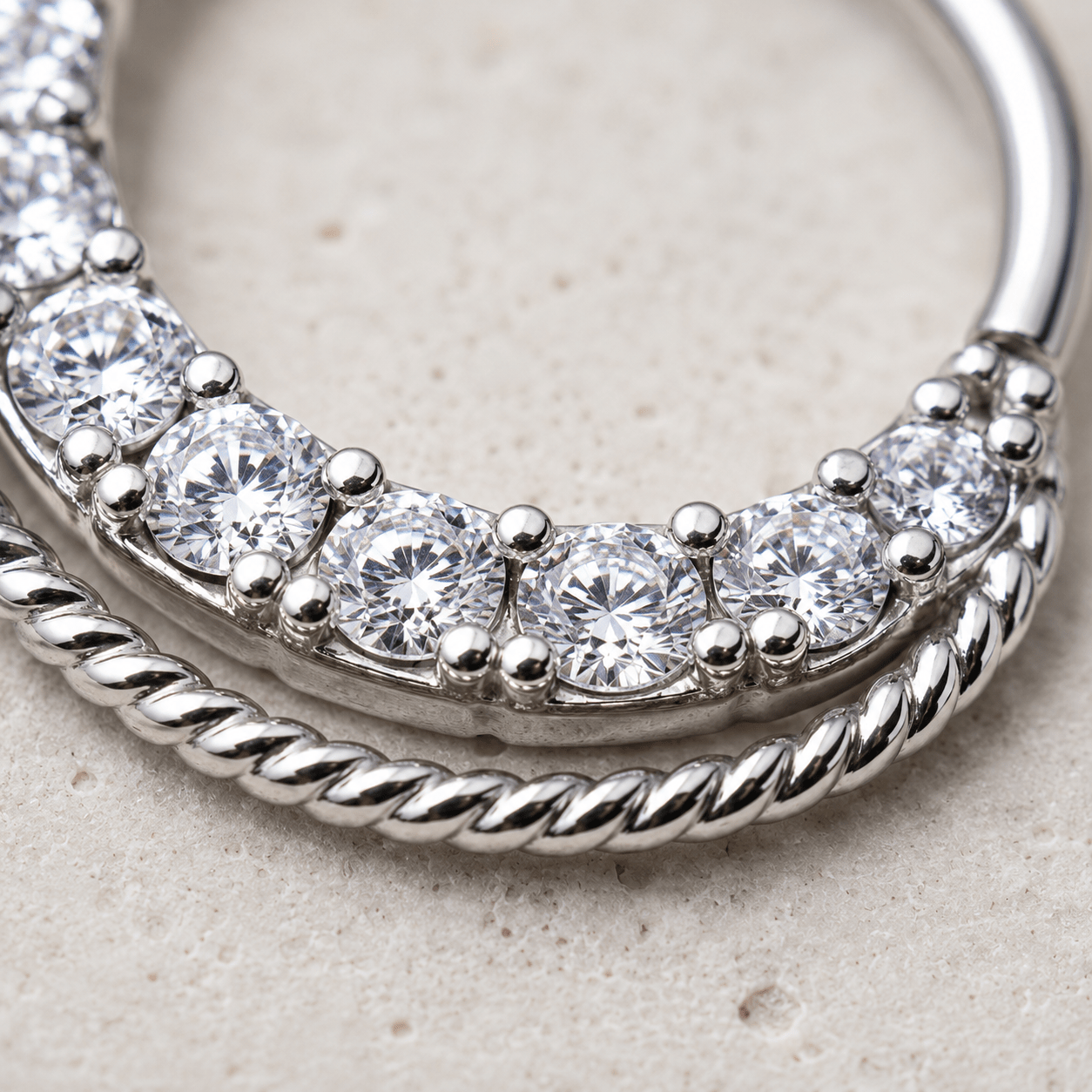 Double Jeweled Seamless Ring - Skin Metals