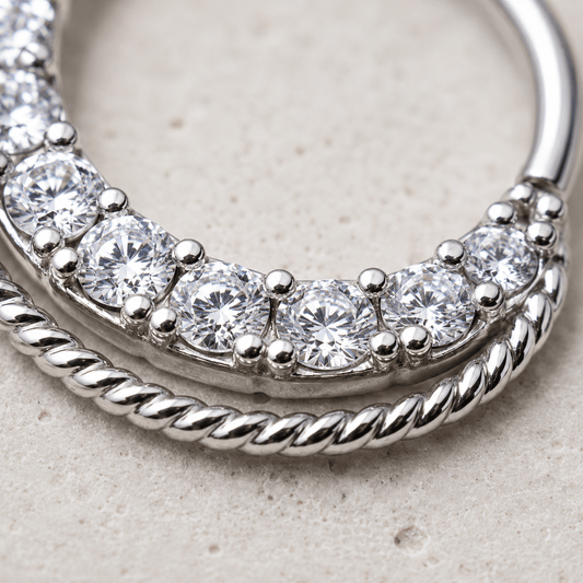 Double Jeweled Seamless Ring - Skin Metals