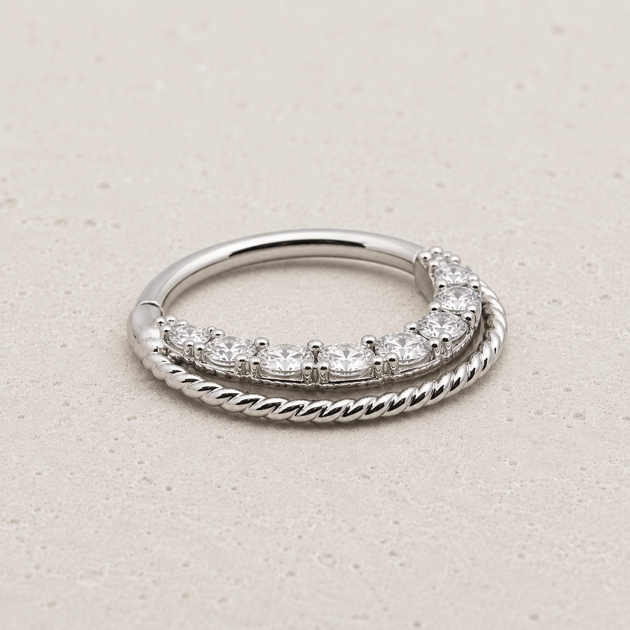 Double Jeweled Seamless Ring - Skin Metals