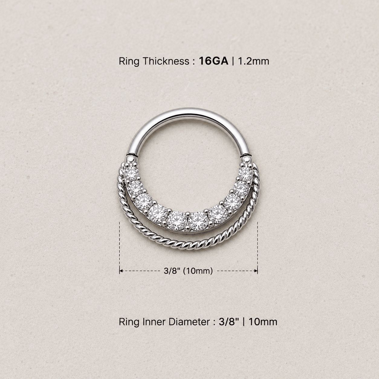 Double Jeweled Seamless Ring - Skin Metals