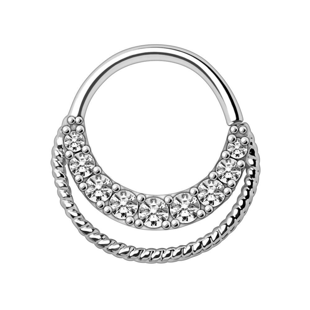 Double Jeweled Seamless Ring Seamless Ring Impulse Piercings