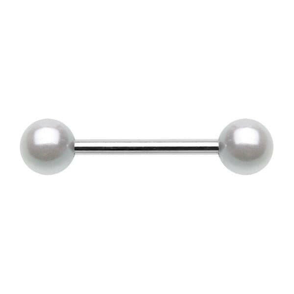 Double Luster Pearl Ball Steel Nipple Barbell Ring Nipple Ring Impulse Piercings