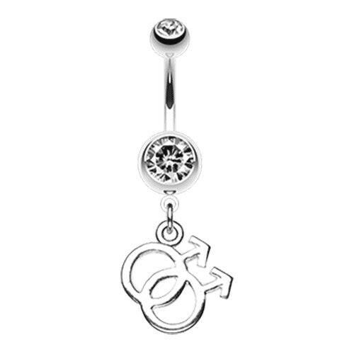 Double Male Symbol Gay Pride Belly Button Ring Navel Ring Impulse Piercings