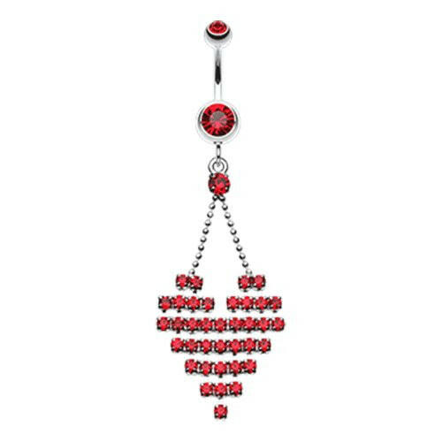 Dreamy Heart Belly Button Ring Navel Ring Impulse Piercings Red