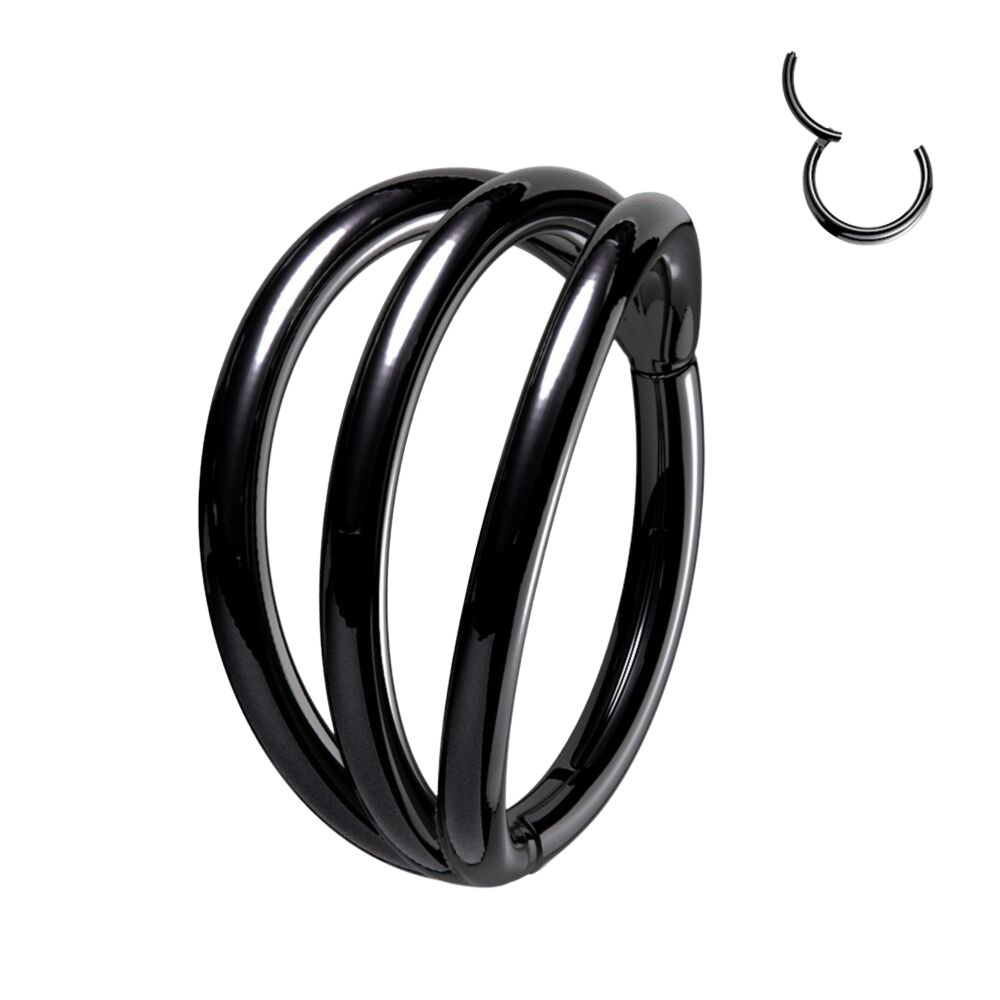 Implant Grade Titanium Hinged Segment Triple Hoop Ring Hoop Earring Skin Metals