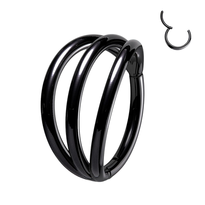 Implant Grade Titanium Hinged Segment Triple Hoop Ring Hoop Earring Skin Metals