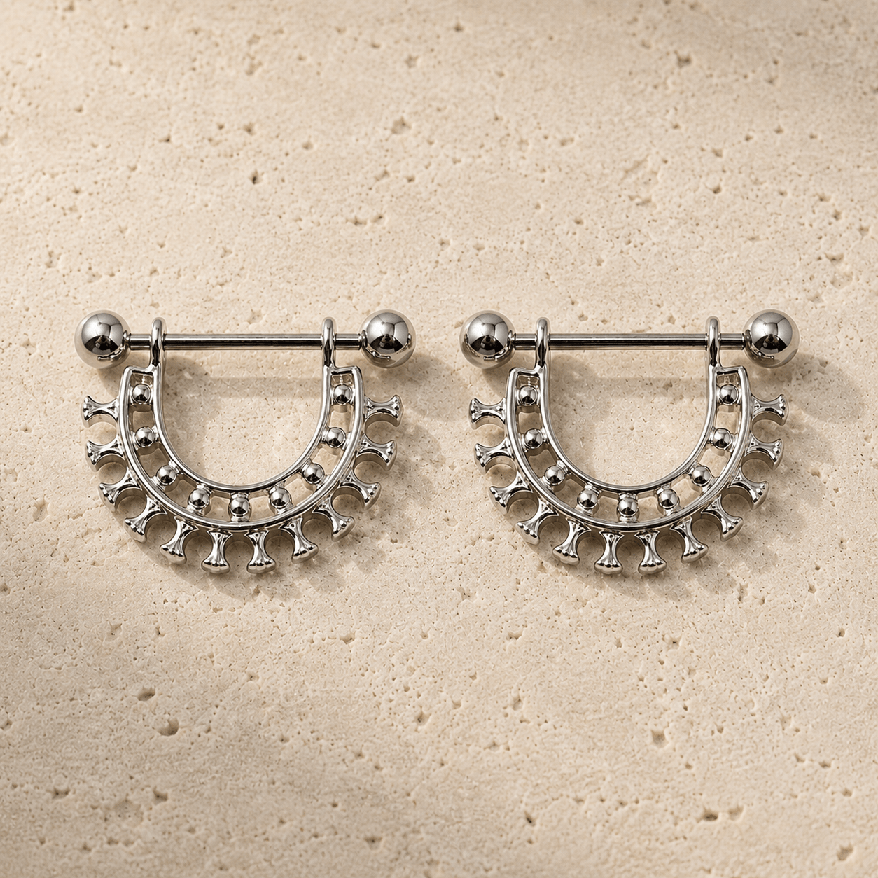 Egyptian Collar Nipple Shield 14G Silver 316L