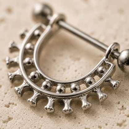 Egyptian Collar Nipple Shield 14G Silver 316L