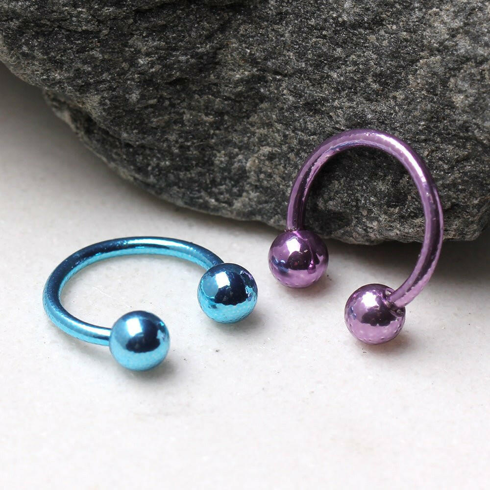 Electroplated 316L Stainless Steel Horse in Neon Colors Circular Barbell Impulse Piercings