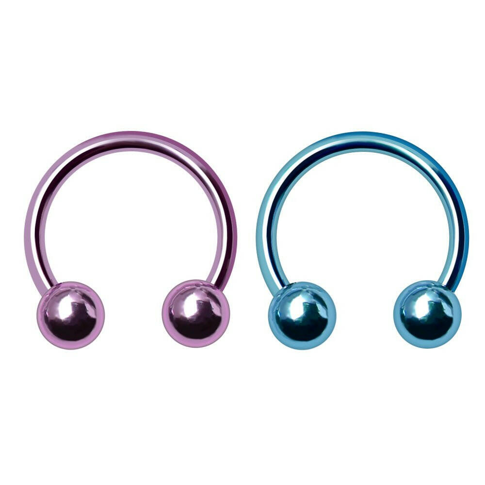 Electroplated 316L Stainless Steel Horse in Neon Colors Circular Barbell Impulse Piercings