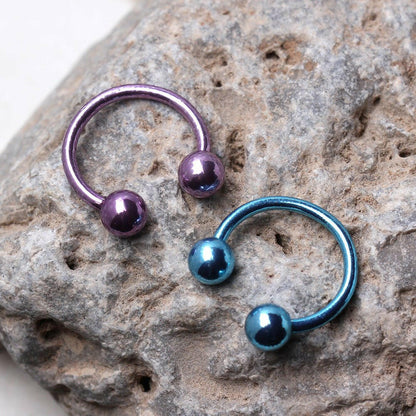 Electroplated 316L Stainless Steel Horse in Neon Colors Circular Barbell Impulse Piercings