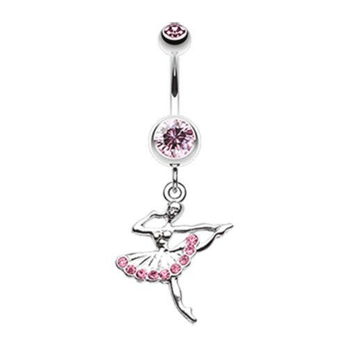 Elegant Ballerina Belly Button Ring Navel Ring Impulse Piercings Light Pink