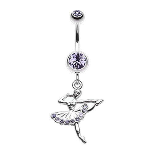 Elegant Ballerina Belly Button Ring Navel Ring Impulse Piercings Tanzanite