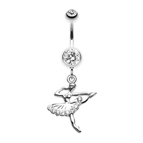 Elegant Ballerina Belly Button Ring Navel Ring Impulse Piercings Clear