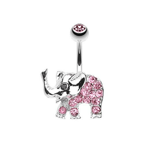 Elephant Walk Belly Button Ring Navel Ring Impulse Piercings Light Pink