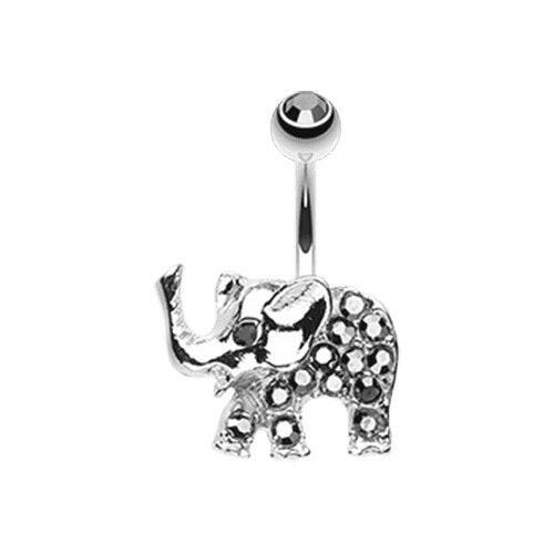 Elephant Walk Belly Button Ring Navel Ring Impulse Piercings Hematite