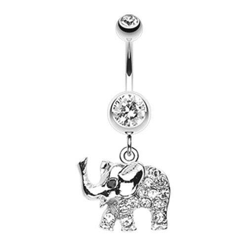 Elephant Walk Dangle Belly Button Ring Navel Ring Impulse Piercings Clear