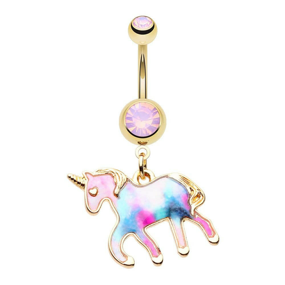 Enchanted Mystical Unicorn Belly Button Ring Navel Ring Impulse Piercings