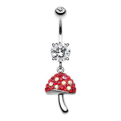 Exotic Mushroom Multi-Sprinkle Dot Dangle Belly Button Ring Navel Ring Impulse Piercings