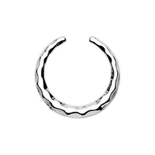 Faceted Textured Septum Retainer Ring Septum Ring Impulse Piercings 16 GA (1.2mm) 3/8" (10mm)