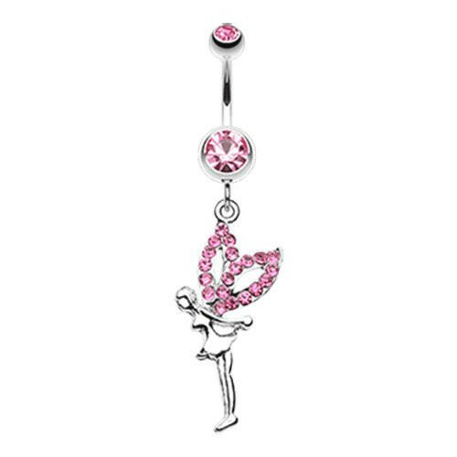 Fairy Dazzle Belly Button Ring Navel Ring Impulse Piercings Light Pink