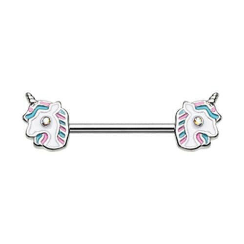 Fairytale Unicorn Nipple Barbell Ring Nipple Ring Impulse Piercings