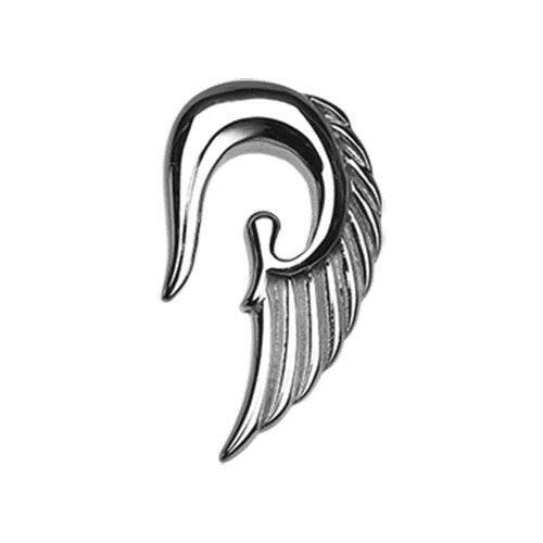 Fallen Angel Wing Steel Ear Gauge Hanging Taper Tapers Impulse Piercings 14 GA (1.6mm)