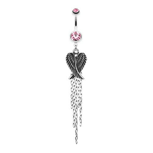 Fallen Angel Wings Belly Button Ring Navel Ring Impulse Piercings Pink