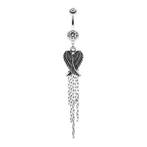 Fallen Angel Wings Belly Button Ring Navel Ring Impulse Piercings Clear