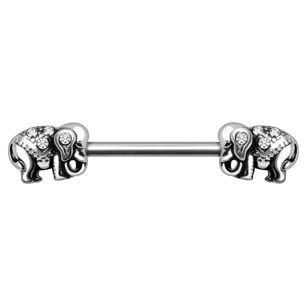 Festive Elephant Nipple Bar Nipple Ring Impulse Piercings