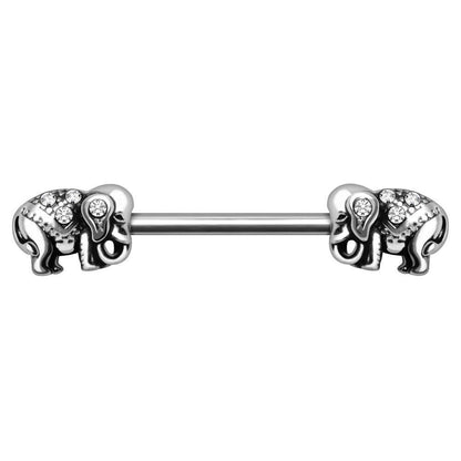 Festive Elephant Nipple Bar Nipple Ring Impulse Piercings