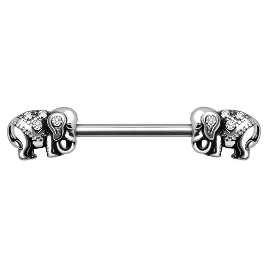 Festive Elephant Nipple Bar Nipple Ring Impulse Piercings