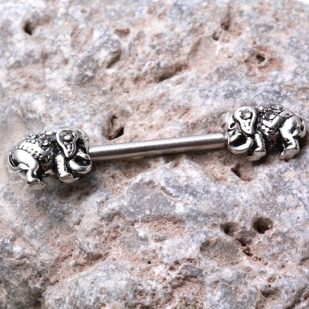 Festive Elephant Nipple Bar Nipple Ring Impulse Piercings