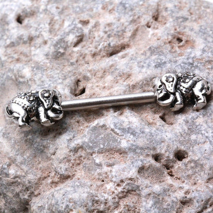 Festive Elephant Nipple Bar Nipple Ring Impulse Piercings