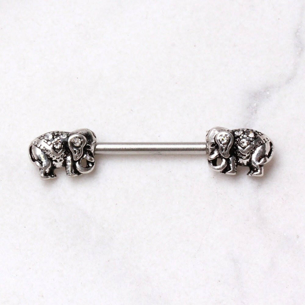 Festive Elephant Nipple Bar Nipple Ring Impulse Piercings