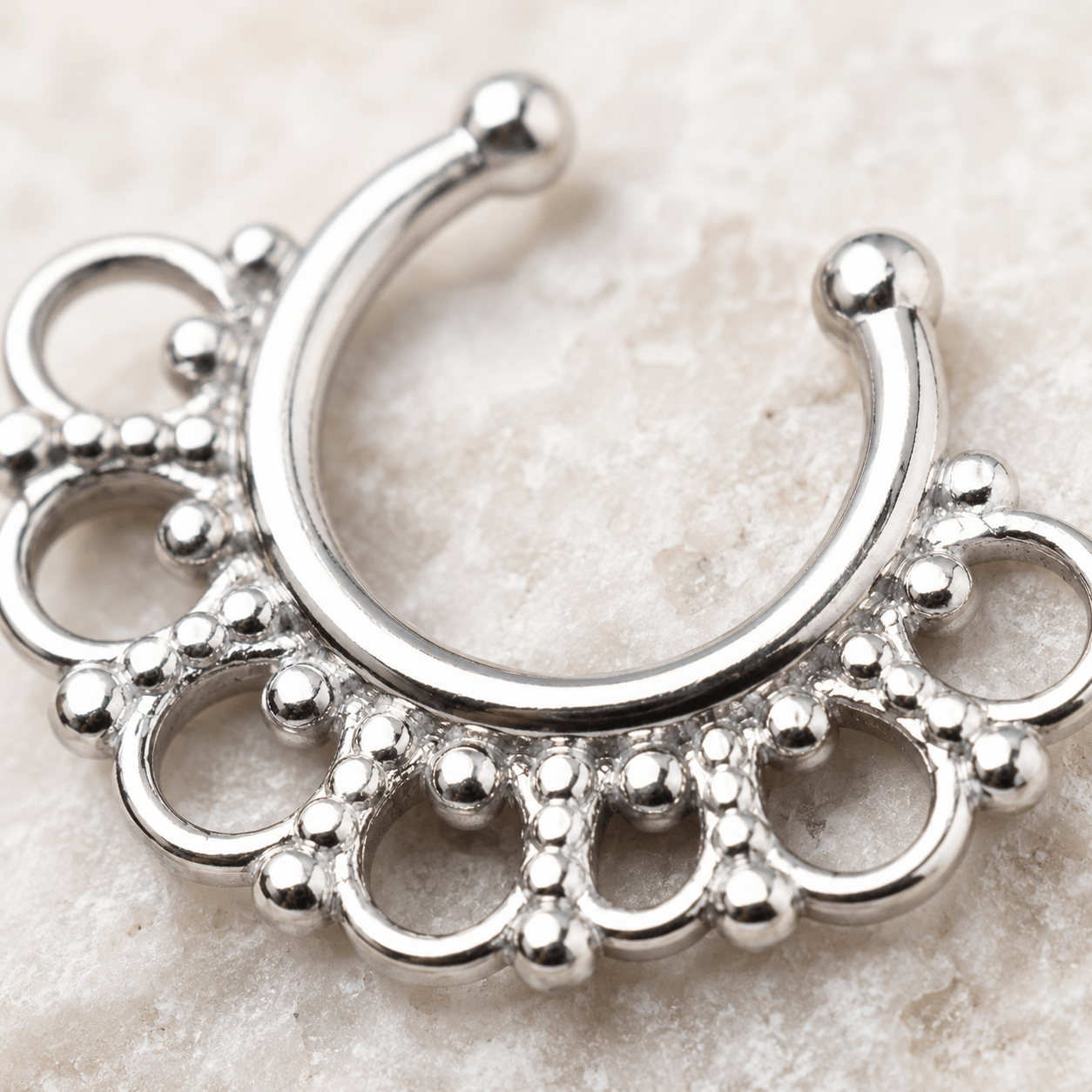 Filigree Circle Fake Septum Ring No Piercing - Skin Metals
