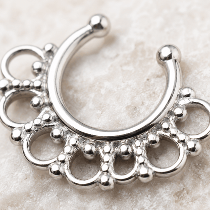 Filigree Circle Fake Septum Ring No Piercing - Skin Metals