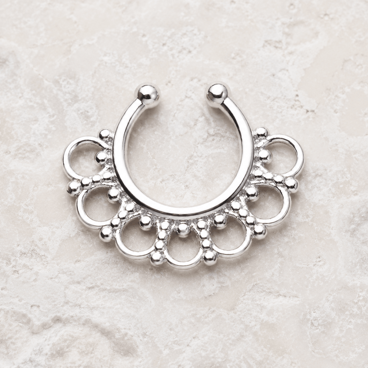 Filigree Circle Fake Septum Ring No Piercing - Skin Metals
